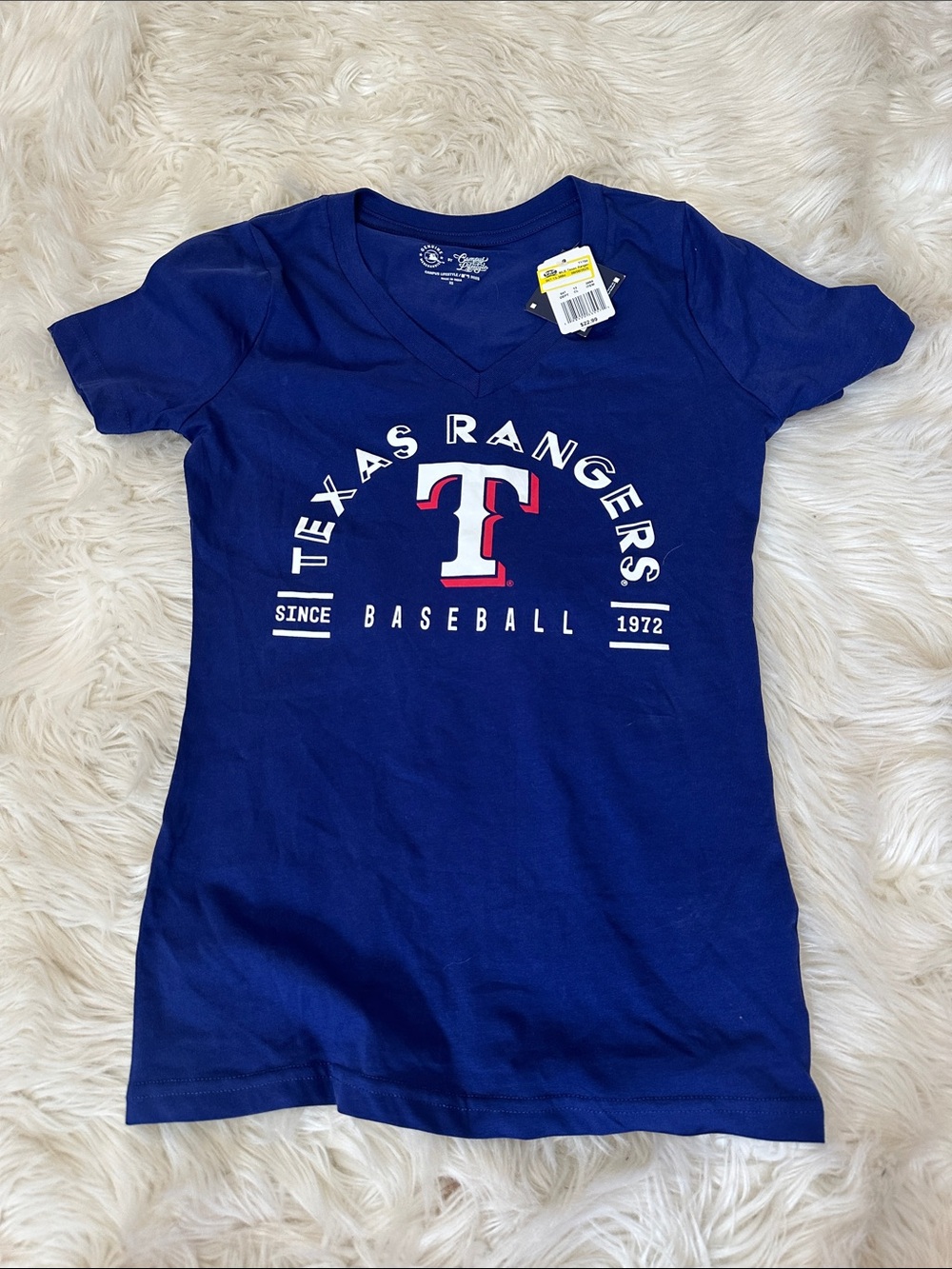 Genuine Merchandise Texas Rangers Navy Blue Tee with Red & White Logo